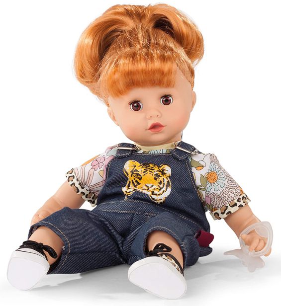 Götz 1920934 Bambola Muffin Tigre - bambola bebè alta 33 cm con occhi marroni che si chiudono, capelli rossi e corpo morbido - bambola con corpo morbido, set 6 pezzi