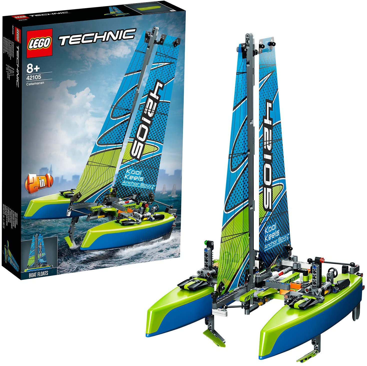 LEGO Technic Catamarano e Barca a Vela 2 in 1, Giocattolo Galleggiante, 42105
