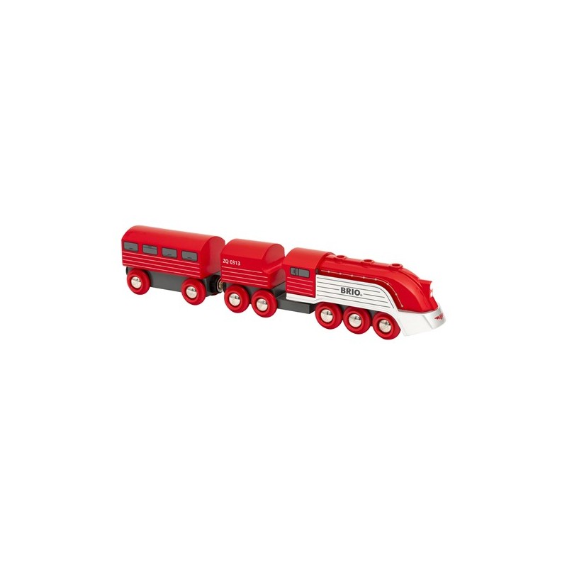 TRENO AERODINAMICO trenino BRIO rosso e argento 33557 locomotiva STREAMLINE età 3+